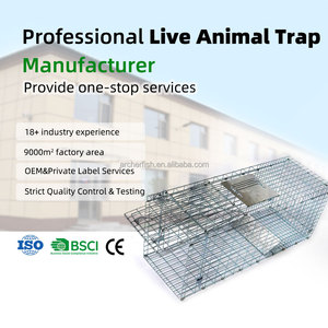 Piège à animaux vivants robuste en acier inoxydable de 31 pouces pour renards, ratons laveurs, opossums - Piège professionnel de <span class=keywords><strong>capture</strong></span> et de libération des prédateurs - Product Image 6