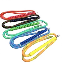 1 pièce Tuyau de chicha avec poignée en éponge et embout en alliage d'aluminium pour accessoires de narguilé, Modèle 8-0.6 Type libre pour usage festif