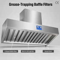 Hotte de cuisine professionnelle en acier inoxydable Jingzhilan avec filtre à graisse pour cantine et cuisine industrielle