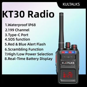 Walkie Talkie Impermeable KULTALKS KT30, Portátil, <span class=keywords><strong>3</strong></span> Vatios, Largo Alcance, Banda Dual VHF UHF, <span class=keywords><strong>Radio</strong></span> Bidireccional N2512 - Product Image 2