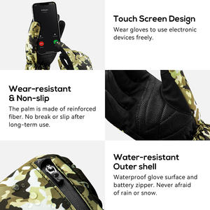 Guantes de camuflaje Wasoto para caza al aire libre, guantes impermeables calefactores alimentados por batería para pesca, nuevo diseño para invierno - Product Image 5
