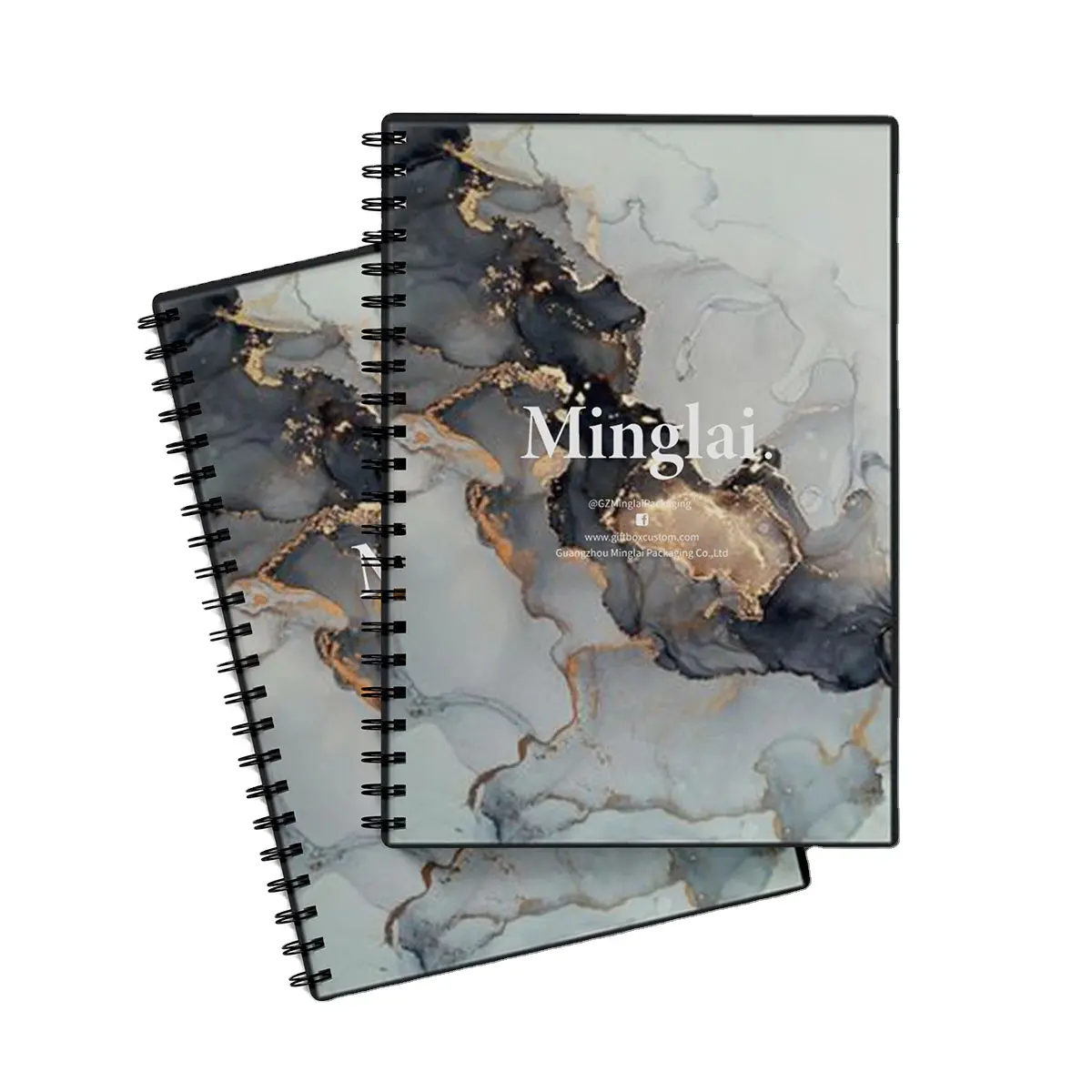 Custom Logo Printing Promotion Gift Soft Cover Left Handed Line Paper Wire bound Spiral Notebook