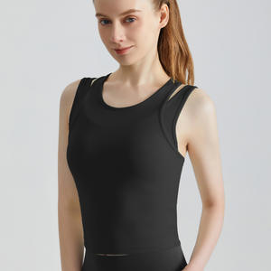 Canotta Sportiva <span class=keywords><strong>Wyman</strong></span> da Donna, Reggiseno Integrato con Coppe Fisse, per Allenamento ad Alta Intensità, Antiurto, con Spalline Incrociate per Yoga - Product Image 5