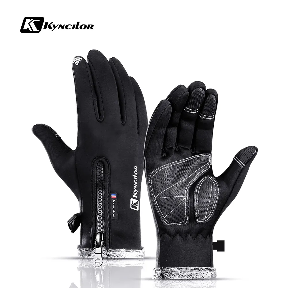 Coolchange — gants de cyclisme antidérapants en velours, équipement de cyclisme, de randonnée, doigt complet, chaud, imperméable, hiver