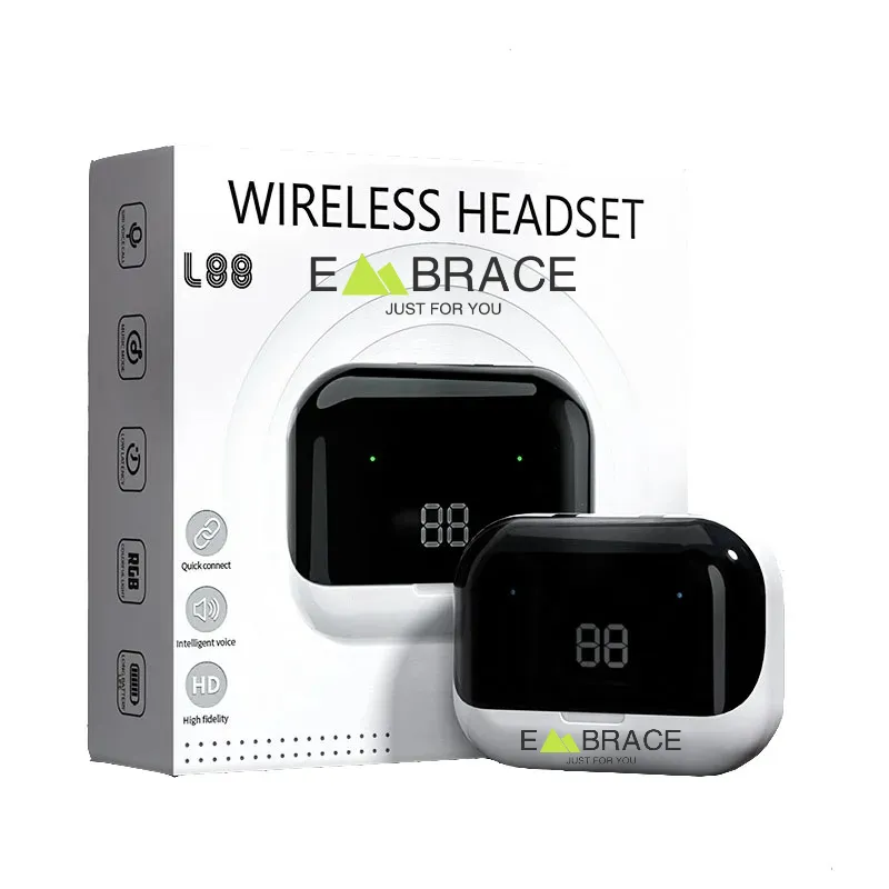 EMBRACE New Design LED Display Wireless Earbuds with Power Bank L88 Gaming Headphones Earphones in ear