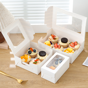 Boîte à pâtisserie jetable écologique personnalisée, auto-assemblante, en carton, pour boulangerie, emballage pour pain, mini-tartes - Product Image 2