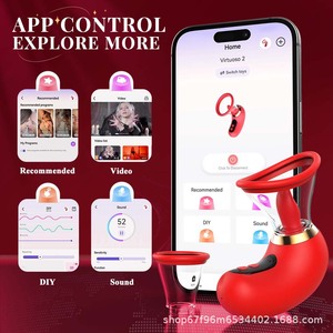 Mainan seks dewasa wanita bertenaga USB Licking & mengisap <span class=keywords><strong>Stimulator</strong></span> klitoris Vibrator lidah mawar penjepit puting grosir - Product Image 3