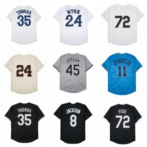 Camisetas de Béisbol Estilo Vintage para Hombre, Cosidas, 24 Early Wynn, 72 Carlton <span class=keywords><strong>Fisk</strong></span>, 45 Michael, 2 Nellie Fox, 14 Paul Konerko, Tallas S-3XL - Product Image 1