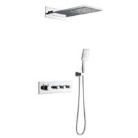 Système de colonne de douche encastré moderne dans le mur Mitigeur thermostatique de salle de bain Robinet de douche pour hôtel Laiton Chrome Moderne