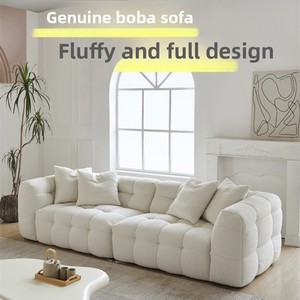 Canapé en laine d'agneau en tissu minimaliste nordique PU guimauve droite pour petit appartement lit simple ou double populaire pour une utilisation en <span class=keywords><strong>salle</strong></span> <span class=keywords><strong>de</strong></span> <span class=keywords><strong>sport</strong></span> - Product Image 1