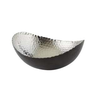 Diseño martillado brillante pulido mesa de cena centro de mesa hogar cocina Mesa frutero forma única cuenco para servir comida - Product Image 4