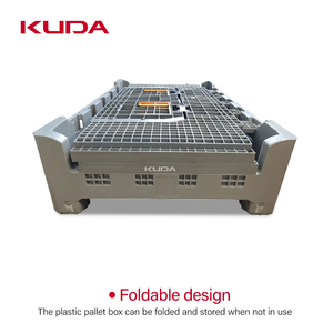 KUDA 1208B-ZDKBX Caja de palés plegable de uso industrial resistente Caja de palés de plástico plegable sólida apilable a granel 1200x800x900mm - Product Image 3