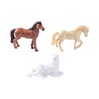 Figurine en PVC personnalisée artificielle pour enfants, jouets en plastique, Figurines de chevaux blancs, Sculptures réalistes, modèles d'animaux, série porte-clés