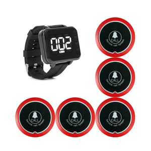 Système d'appel de serveur sans fil pour le service de <span class=keywords><strong>restaurant</strong></span> Récepteur de montre <span class=keywords><strong>à</strong></span> 4 touches avec boutons d'appel d'invité - Product Image 1