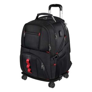 Free sample Travel duffel bag with wheels for carry-on <b>suitcase</b> luggage, overnight two-wheeled rolling backpack - Product Image 5