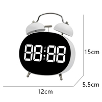 Horloge de table de bureau personnalisée, LED moderne, horloge numérique intelligente, double alarme sonore pour la chambre à coucher