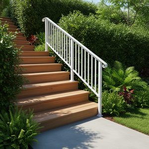 Barandillas de hierro transicionales para escalones exteriores, kit de fácil instalación, color blanco 74664377 - Product Image 2