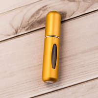 Atomiseur de parfum portable en aluminium noir cylindrique de 5 ml, 8 ml, 10 ml pour parfum et brume corporelle avec pulvérisateur à fine brume, logo personnalisé