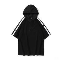 Chine usine hommes t-shirt à capuche à manches courtes t-shirt vêtements gratuits échantillons en gros 3d t-shirt pour hommes mots coton T-shirt