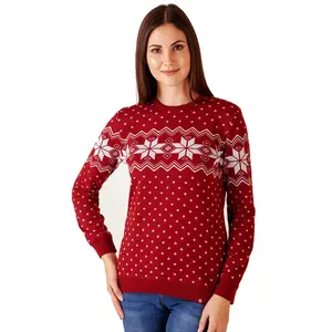 Ccustom FNJIA familia Navidad suéter para mujer diseño familiar mujeres suéter jacquard unisex Navidad suéteres