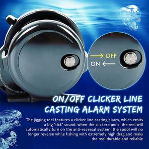 بكرة صيد بحري عالية الجودة للصيد من القوارب في المياه المالحة بقوة سحب قصوى 25 كجم، بكرة صيد بطيئة الحركة للمياه المالحة - Product Image 4