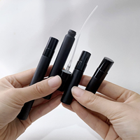 Atomizador de Perfume Portátil Negro Mate de 5ml 10ml, Tubo Recargable de Vidrio, Pulverizador de Perfume de Viaje con Niebla Fina, Personalizado con Serigrafía