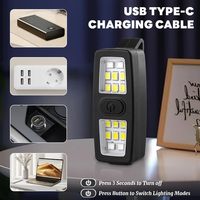 Senter EDC Multifungsi Kecil yang Dapat Diisi Ulang, Lampu Lari, Lampu Keselamatan Sepeda ABS, Hands-Free, Portabel, Dapat Dipasang dengan Klip untuk Berlari