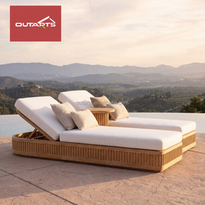 Lettini Prendisole in Legno di Teak per Esterni, Sedie da Giardino e Spiaggia, Arredamento per Cortile - Product Image 1
