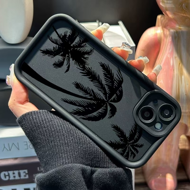 Luxury Design Summer Coconut Tree Originality Frosted Shockproof Mobile Phone case for iPhone 12 13 Pro Max 14 15 16 Max 17 air