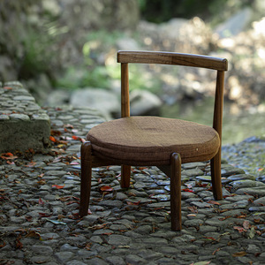 Silla Plegable de Madera de Nogal Estilo Chino, Silla de Jardín de Madera Maciza, Asiento Rectangular Portátil para Exteriores - Product Image 2