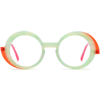Monture de lunettes Borregls en acétate multicolore pour femme, lunettes de vue Vortex de haute qualité, monture ronde rétro, lunettes optiques pour homme 9354
