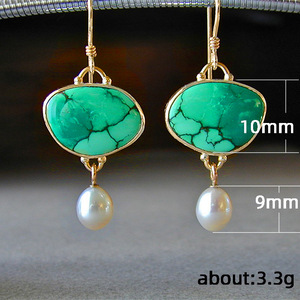 Orecchini pendenti in resina con perle finte in stile vintage per gioielli da donna alla moda - Product Image 2