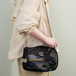 Corée du sud livework mignon net lavage des yeux sac cylindre portable bandoulière sac cosmétique plage drain sac de bain - Product Image 4