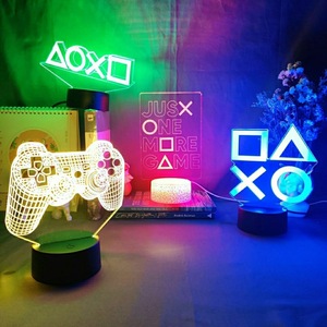Lampe de bureau de jeu 3D miniature personnalisée, panneau de commande, icône, lampe de chevet LED, lumière décorative, 7 couleurs, pile AAA, USB, minimaliste - Product Image 4