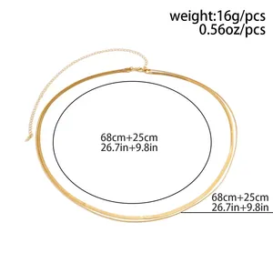 <span class=keywords><strong>Ceinture</strong></span> de taille plate en chaîne de serpent sexy SHIXIN pour femmes, été, plage, bikinis, chaîne de corps simple, accessoires de bijoux de festival - Product Image 4