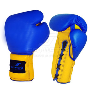 Gants de boxe en cuir robustes et durables, à lacets, anti-humidité, couleurs/logo personnalisables, service OEM, vente en gros directe usine - Product Image 1
