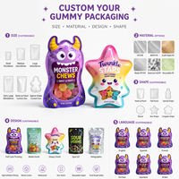 Sachet d'emballage personnalisé en forme spéciale, sachet plastique Mylar laminé en aluminium pour bonbons gélifiés, idéal pour les friandises des enfants