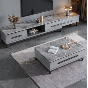 Juego de Muebles de TV y Mesa de Centro Dazhang Jiaju, Estilo Moderno Minimalista, Extensible, de Lujo Ligero para Sala de Estar - Product Image 2