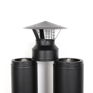 Chimenea de <span class=keywords><strong>doble</strong></span> <span class=keywords><strong>pared</strong></span> giratoria, tubería negra para quemador de madera, chimeneas - Product Image 2
