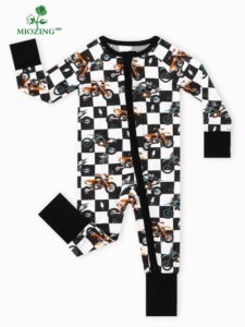 Miozing Vêtements pour bébés en gros en stock, pyjamas pour enfants en <span class=keywords><strong>bambou</strong></span>, pantalons de jogging pour enfants, vêtements de nuit pour enfants à double fermeture éclair - Product Image 2