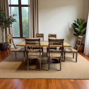 เก้าอี้ทานอาหารไม้เนื้อแข็งทำมือพร้อมพนักพิง ดีไซน์ทันสมัย นั่งสบายและทนทาน เหมาะสำหรับใช้ในโรงแรมและวิลล่า - Product Image 6