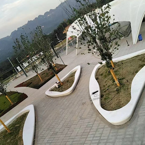 Nouvelles bancades en béton UHPC Magic Stone pour fosses d'arbres, forme irrégulière, épaisseur 3 cm, résistantes à la corrosion, pour utilisation en extérieur, parcs et places publiques - Product Image 1