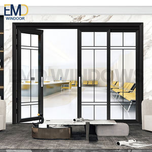 Puerta de Entrada Moderna de Aleación de Aluminio, Puerta Corredera Interior y Exterior de Vidrio con Diseño PT de Pd Home Door - Product Image 3
