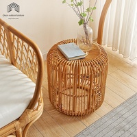 Table basse en rotin tressé et bois massif, style moderne et créatif, pour salon et maison d'hôtes, Asie du Sud-Est