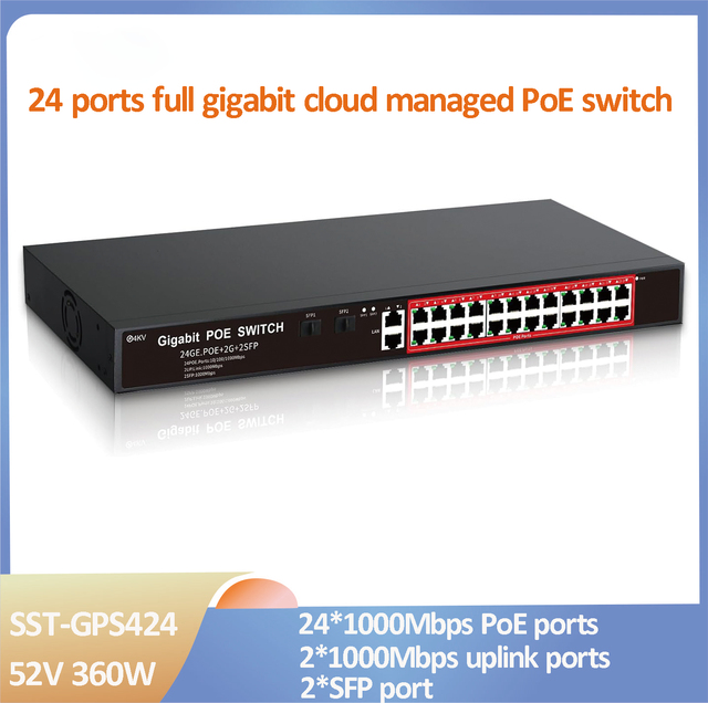 1000Mbps Cloud Managed 24 Ports Poe Switch Rack Mount