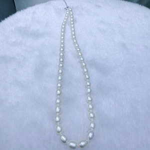 Natural 5-6mm Freshwater Pearl <b>Necklace</b> with Pure <b>Silver</b> Adjustable <b>Chain</b> Meter-Shaped Almost Flawless <b>Necklace</b> - Product Image 4