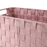 Boîtes de rangement personnalisées faites à la main en fibre imperméable, avec ruban, en tissu non tissé PP, polypropylène, sangle en nylon, paniers de rangement tissés