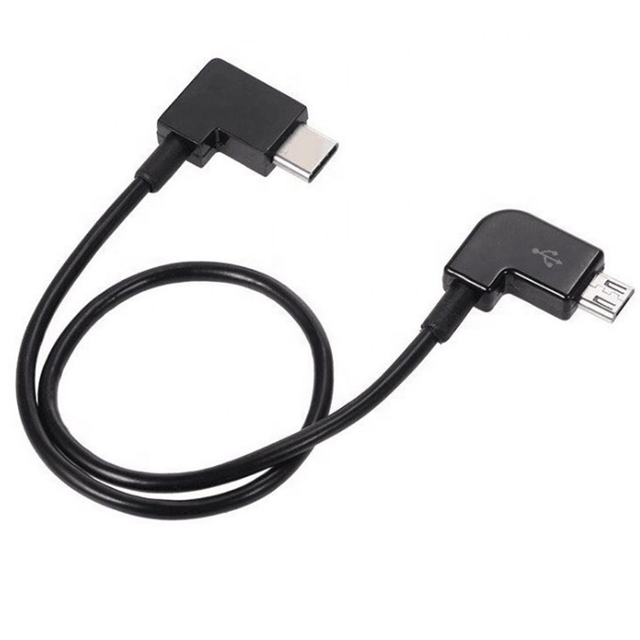 Custom 90 Degree Right Angle Micro B to Type C 3.1 OTG USB Cable