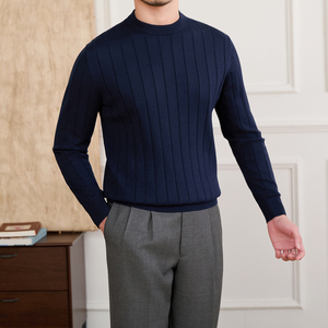 Canottiera da uomo autunno e inverno Casual in <span class=keywords><strong>cotone</strong></span> 100% traspirante a maniche lunghe in tinta unita in <span class=keywords><strong>maglia</strong></span> - Product Image 4