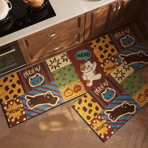 Cute Cartoon <strong>Kitchen</strong> Rugs Set Non Slip and Washable <strong>Floor</strong> Mats Absorbent <strong>Runner</strong> for <strong>Kitchen</strong> Sink Laundry Room - Product Image 4